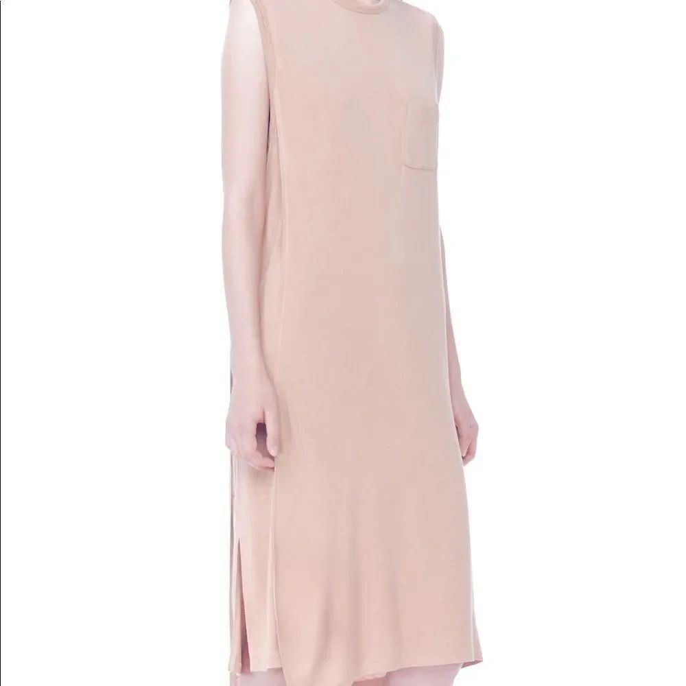T BY ALEXANDER WANG Heathered Oatmeal Overlap Muscle Tee Dress-S